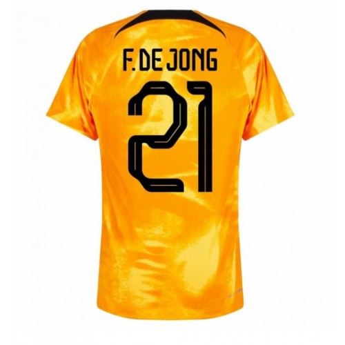 Holland Frenkie de Jong #21 Hjemmebanetrøje VM 2022 Kort ærmer